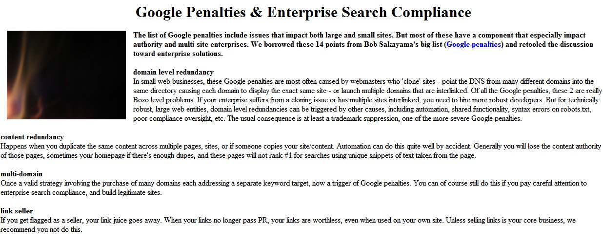 Google Penalties screenshot